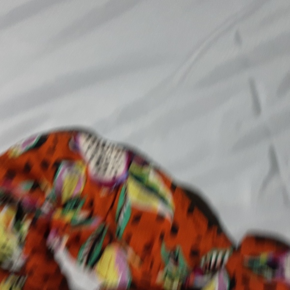 KOURT Vibrant Orange Fruit Print Mini Dress Size - Picture 12 of 12